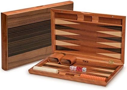 Backgammon Game Set with Wood Inlay Board and Accessories 15 Inches