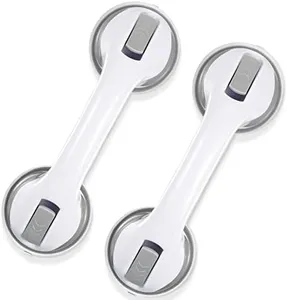 Shower Handle 12 inch Grab Bars for Bathtubs and Showers, Strong Hold Suction Cup Handle, Safety Bars for Shower Chair Bench, Bathroom Grab Bar for Seniors, Elderly, Handicap (2 Pack)