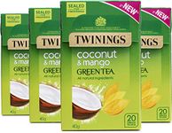 Twinings Green Tea, Coconut & Mango 80 Tea Bags (Multipack of 4 x 20 Tea Bags)