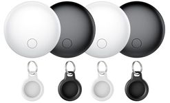Air Tracker Tag-4 Pack, Item Finder Works with Find My App (iOS Only), Luggage Tracker for Bags, Keys, Wallets, Replaceable Batteries Last 1 Year, 100dB Loud Beep, IP67 Waterproof with Holder Keychain
