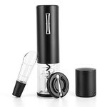 CIRCLE JOY 4-in-1 Rechargeable Wine Opener Set, Electric Wine Bottle Openers Automatic Corkscrew with Foil Cutter, Wine Aerator Pourer and Vacuum Stopper, Black