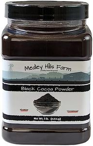 Black cocoa powder by Medley hills farm 1 Lb. in Reusable Container - Great Black cocoa powder for baking - Dutch Processed Cocoa Powder - Unsweetened