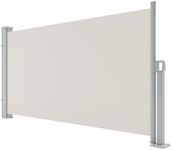 GarveeLife 71 in x138 in Retractable Side Awning for Patio, Retractable Privacy Screen Protection Awning, Waterproof & UV-Resistant Folding Privacy Divider, for Patio, Balcony and Pools, Beige