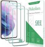 Pokolan [3 Pack] Screen Protector For Samsung Galaxy S21 Plus 5G Tempered Glass, 9H Hardness, Fingerprint ID Compatible, HD Clear, Bubble Free, Anti Scratch, Easy to Install