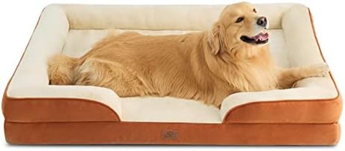 Bedsure XXL Orthopedic Dog Bed - Washable Great Dane Dog Sofa Beds for Giant Dogs, Supportive Foam Pet Couch Bed with Removable Washable Cover, Waterproof Lining and Nonskid Bottom, Caramel