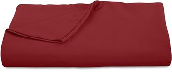 Royale Linens 300 Thread Count 100% Cotton Flat Sheet - Ultra-Soft Wrinkle & Fade Resistant - Top Sheet - Flat Sheet Sold Separately - Flat Sheet Only (Queen,Red)