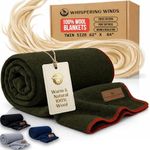 100% Wool Blanket - Premium Ultra-Soft, Thick, Warm, Large 62"x 84" Bed & Camping Blanket for Outdoor, Home, Indoor, Bushcraft & Survival
