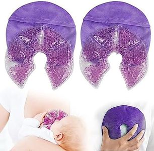 2 Pack Breast Ice Pack, Hot Cold Breastfeeding Gel Pads for Breastfeeding, Pain After Breast Surgery, Nursing Pain Relief for Mastitis, Engorgement, Reusable, Freezable, Microwavable (2pcs)