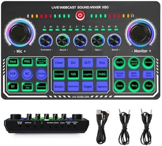 AnnuoYi Professional Audio Mixer,Sound Card Mixer,X50 Portable Audio Mixer With DJ Mixer Effects And Voice Changer For Singing/PC Video Chat/Live Streaming/Broadcast/Karaoke