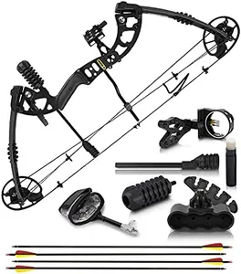 Creative XP Compound Bow and Arrow for Adults and Youth – Hunting Bow Archery Set with 4 Arrows, Fully Adjustable for Women and Youth 30-70 LBS, 24.5-31”, 320 FPS Speed, 5 Pin Sight, Quiver