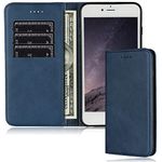 iPhone 7 Plus Wallet Case / iPhone 8 Plus Case with Card Holder Slot FROLAN Premium PU Leather Strong Magnetic Flip Folio Kickstand Drop Protection Shockproof Cover for iPhone 7 Plus / 8 Plus 5.5 inch (Navy Blue)