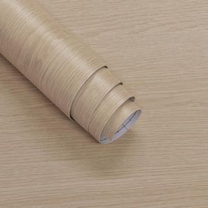 Boobest 48"x354.3" Extra Wide Beige Wood Contact Paper Peel and Stick Maple Wood Textured Wallpaper Air Guide Slot Design Wooden Vinyl Wrap Matte Thickened Self Adhesive Waterproof Wood Wall Sticker