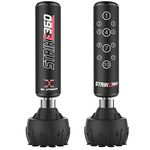Free Standing 6ft Boxing Punch Bag Target Heavy Duty Sparring & MMA Fitness Boxing Kick Gym Training Punching Bag Stand with Suction Cup Base (Black Strike 360)