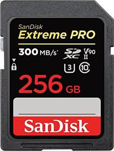 SanDisk 256GB Extreme PRO SDXC UHS-II Memory Card - C10, U3, V90, 8K, 4K, Full HD Video, SD Card - SDSDXDK-256G-GN4IN, Dark Gray/Black