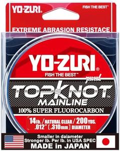 Yo-Zuri Topknot Fluorocarbon Mainline 200YD Spool 14LB, Natural Clear