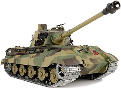 Modified Edition 1/16 2.4ghz Remote Control German King Tiger Henschel Tank Model(360-Degree Rotating Turret)(Steel Gear Gearbox)(3800mah Battery)(Metal Tracks &Sprocket Wheel & Idle Wheel)