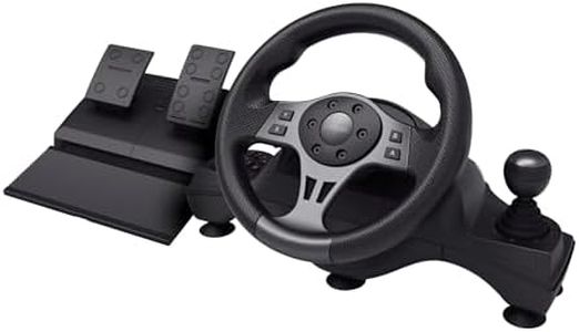 Trust GXT 289 Steering Wheel for Gaming PC, Xbox Series X/S, PS4, Nintendo Switch, Racing Wheel with Pedals, Paddle Shifters, Gear Stick, Vibration Feedback, for Farming Simulator / F1 / Gran Turismo
