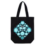 DOODLE Travel Tote Bag For Women And Girls | Eco-Friendly Shoulder Bag For Shopping, Travelling And College I Washable And Reusable - (Ice Blue), Black