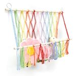 Toy Hammock For Stuffed Animals 1-Layer Teddy Hammock Macrame Decorative Boho Teddy Bear Storage Hammock Plush Toy Storage Net for Kindergarten Playroom Bedroom Kids (Colorful (1-Layer))