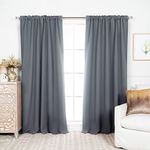 Best Home Fashion Premium Blackout Curtain Panels - Solid Thermal Insulated Window Treatment Blackout Drapes for Bedroom - Back Tab & Rod Pocket – Mingreen - 52" W x 120" L - (Set of 2 Panels)