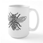 CafePress Celtic Knotwork Bee Black Lines 15 Oz Ceramic La 15 oz (444 ml) Ceramic Coffee Mug