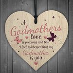 RED OCEAN Godmothers Love Wooden Heart Plaque Sign Mothers Day Christening Birthday Asking Gifts