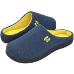 RockDove Men's Original Two-Tone Memory Foam Slipper, Blue/Maize, 10.5