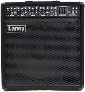 Laney Audiohub AH300 Multi-Instrument Combo Amp – 300W 5-Channel Amp with 5-Band EQ, Onboard Digital Effects, FX Loop, Kickback Monitor Design, 15” Woofer – Ideal for Full Band Setups & Large Gigs