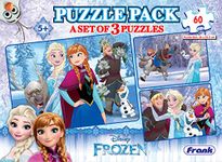 Frank Disney Frozen (60 Pieces) 3 in 1 Jigsaw Puzzle for Kids Above 5+ Years - Fun & Challenging Brain Booster Games - for Focus and Memory - Encourage Creative Thinking - 15001