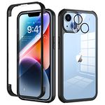 seacosmo for iPhone 14 Case, [Built-in 9H Tempered Glass Screen Protector with Camera Lens Protector] Shockproof Slim Cover iPhone 14, Full Body Protective Phone Cases for iPhone 14 6.1"