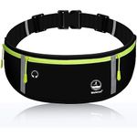 Running Belt, Fanny Pack for Women Men, Water Resistant Waist Pack, Runners Belt for Hiking Fitness Travel - Adjustable Running Pouch Phone Holder Accessories for iPhone Samsung - Black