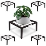 CUTESMILES Plant Stand - Iron Stand for Indoor & Outdoor Planters, Pot Stand for Plants, and Stand for Pots for Plants, Durable & Stylish - Perfect for Balcony, Terrace, and More - Black - Pack of 4