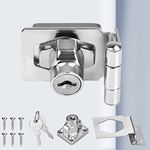 CAEEKER 2.5 Inch Keyed Hasp Lock 90 Degrees Lock Hasp Twist Knob Keyed Locking Hasp Shed Locks Safety Door Clasp Heavy Duty Door Bolt Latch Buckle Small Hasp and Staple with Padlock Keys for Cupboard