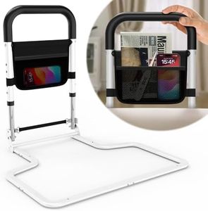 Bed Rails for Elderly Adults Safety, Surgery Patients Adjustable Bed Railings Support Assist Rail for Seniors, Fall Prevent Grab Bar with Storage Pocket, Bed Cane fits King Queen Full Twin Bed (Large)