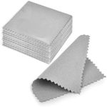 SEVENWELL 50pcs Jewelry Cleaning Cloth Gray Polishing Cloth for Sterling Silver Gold Platinum Small Polish Cloth 8x8mm