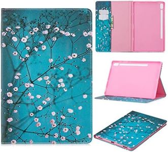 SATURCASE Beautiful Pattern PU Leather Flip Wallet Stand Card Slots Protective Case Cover for Samsung Galaxy Tab S6 10.5 SM-T860 T865 (BFP-3)