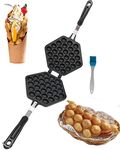 AeKeatDa Egg Waffle Maker Cake Maker with Silicone Brush for Home, kitchen, DIY,Bakeware and etc,DIY Bubble Waffle Maker,Non-Stick