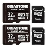 Gigastone 32GB 2-Pack Micro SD Card, FHD Video, Surveillance Security Cam Action Camera Drone Professional, 90MB/s Micro SDXC UHS-I U1 Class 10