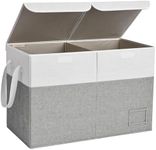 StorageWorks Toy Storage Organizer with Flip-Top Lids, Toy Bins for Living Room, Nursery Room, Playroom, Large Toy Chest for Kids, Grey and White, 24 ¾"L x 13" W x 16" H