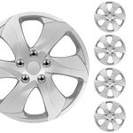 BDK (4-Pack) Premium Classic Silver Hubcaps 16" Wheel Rim Cover Hub Caps Style Replacement Snap On Car Truck SUV - 16 Inch Set