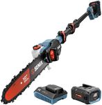 SENIX 10" Cordless Pole Saw, X6 60V Max 3.0Ah Battery Powered Pole Saw with 14ft Reach Carbon Fiber Telescoping Pole, 65.5ft/s Cutting Speed for Pruning and Trimming Branches(CSPX6-M)