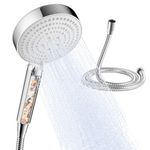 OFFO Shower Head and Hose 1.6m, 6 Modes High Pressure Filtered Shower Head with 20 Stage Filter, Handheld Showerhead for Low Pressure Remove Chlorine Reduces Dry Skin Improve Hair, White