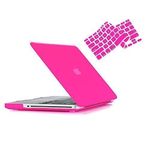 RUBAN Compatible with MacBook Model A1286 (2011 2010 2009 Year Old Version Pro 15 inch with CD-ROM), Plastic Hard Case Shell and Keyboard Cover - Hot Pink