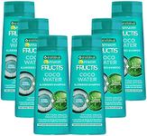Garnier Clarifying Shampoo for Oily Hairline and Dry Tips, with Coconut Water for Powerful Hair, Fructis Coco Water, 6 x 250 ml