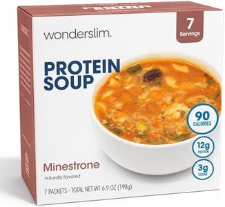 WonderSlim Protein Soup, Minestrone Soup - 90 Calories, 3g Sugar, 12g Protein (7ct)