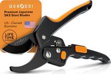 Ratchet Garden Pruner Heavy Duty Increase Cutting Power 3X - Perfect Ratchet Garden Clipper for Weak Hands and Arthritis, 8'' Anvil Secateurs - Extra Sharp
