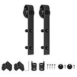 WINSOON Black Antique Roller Kit for Sliding Barn Door Hardware System Accessories, J Shape Hangers (Barn Door Wheels Only)