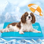 Dog Cooling Mat - Durable Pet Cool Bed Mat, Non-Toxic Gel Self Cooling Pad Scratch Resistant, Dog Ice Blanket Great for Keeping Dogs Puppy Cool in Summer - Large 90 x 50cm L