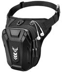 Rolgno Drop Leg Bag, [Expandable Storage] Motorcycle Leg Bag, EVA Hardshell Durable Hiking Waist Pack, Reflective Strip & Adjustable Strap, Hip Pouch for Men Women Cycling Running Traveling