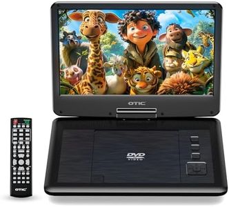 OTIC 13" Portable DVD Player with 11.6" Swivel Display Screen, DVD Player for Car, 5-Hour Working Time with Built-in Battery, Multi-Format Support, Dual Stereo Speakers, Ideal for Family Travel